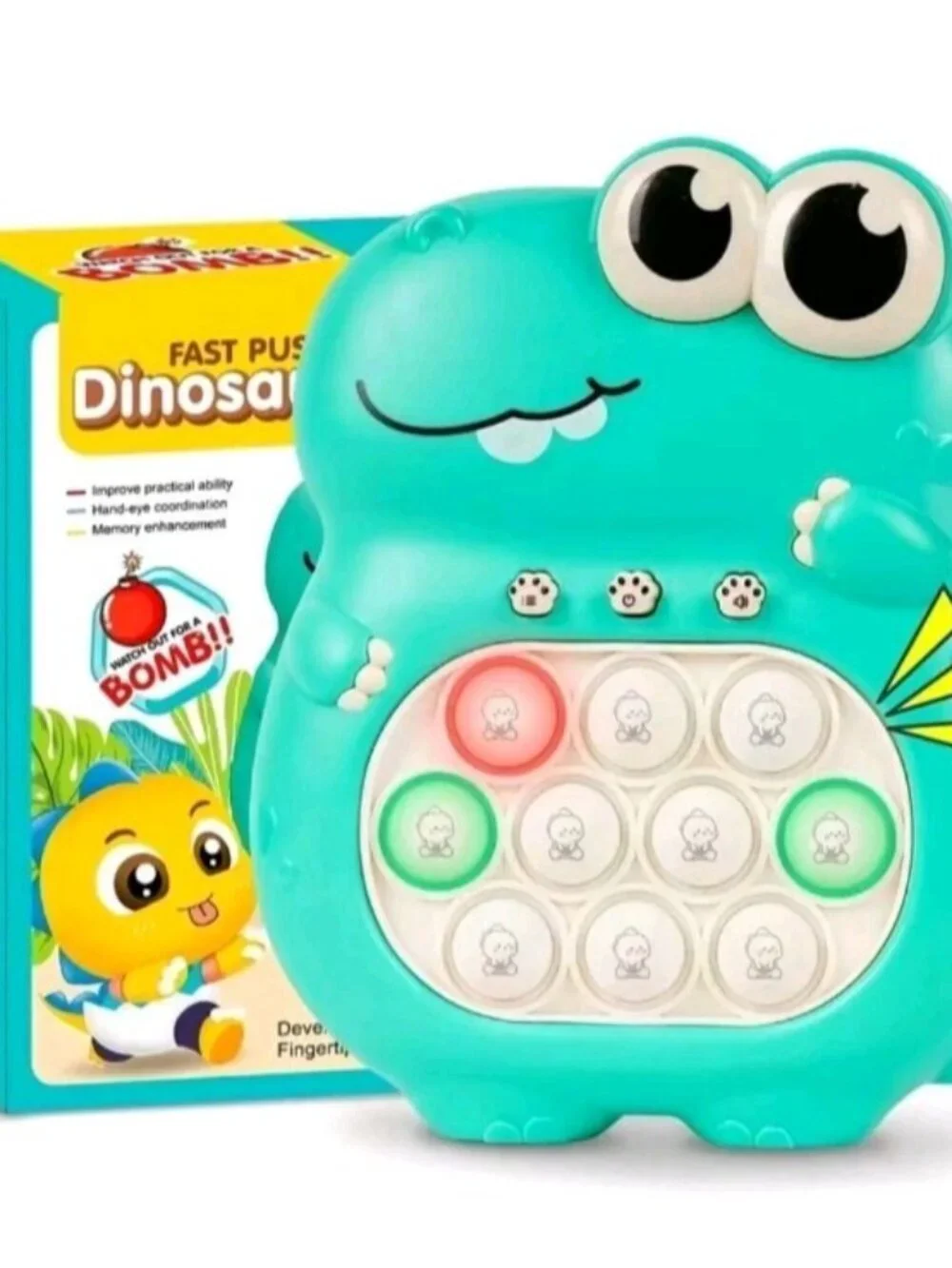 Fast Push Dinosaur Game Toy Console Bubble Pop Fun Interactive Patterns